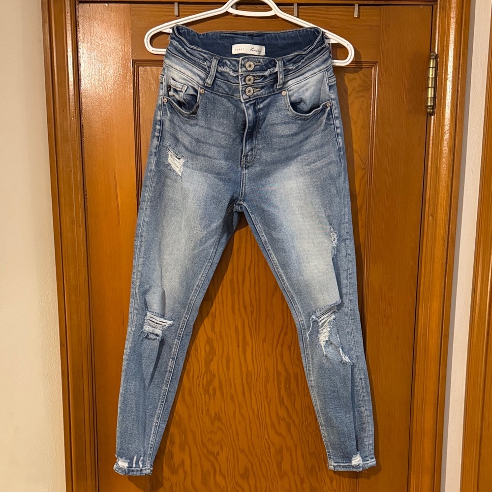 KanCan High Rise Light Blue Distressed Jeans